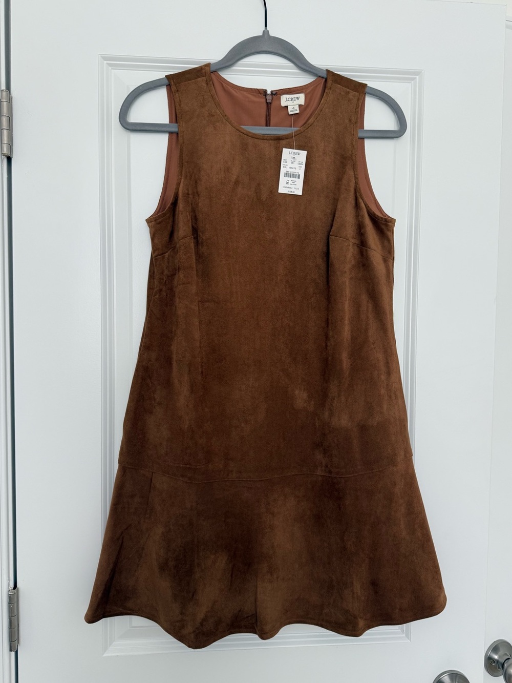 J. Crew Brown Suede Sleeveless Flared Dress